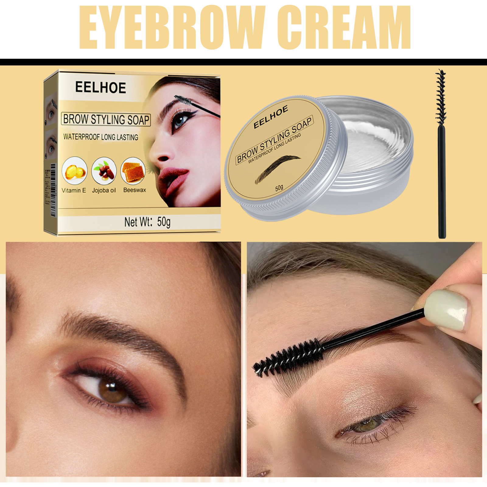 EELHOE Clear Brow Styling Gel | Transparent Long-Lasting & Natural Brow Setter
